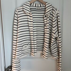 Madewell Striped Button-Up Cardigan